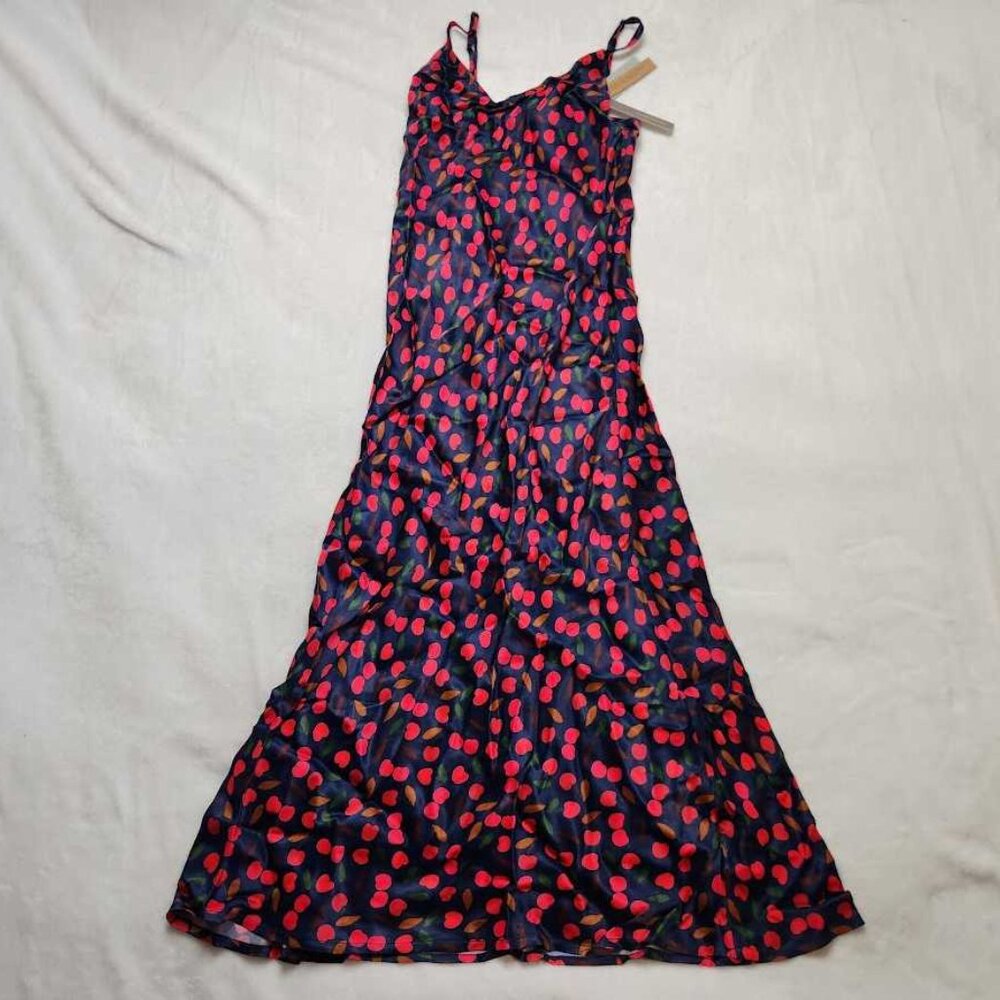 New SP Conditions Apply x Anthropologie cherry print Elva slip midi dress Petite - Picture 4 of 10